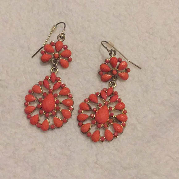 Jewelry - Earrings gold orange coral